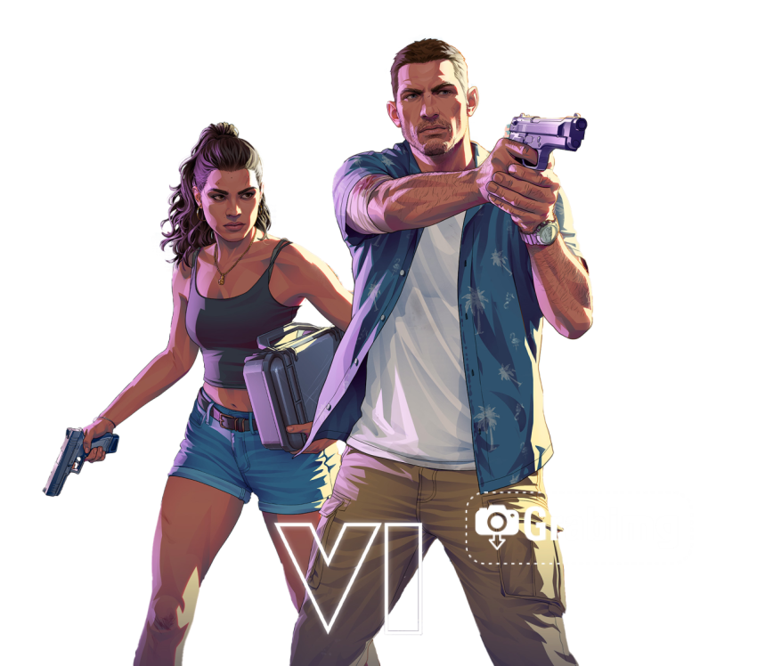 GTA Characters Cutout Jason and Lucia Transparent Background GTA VI PNG Image