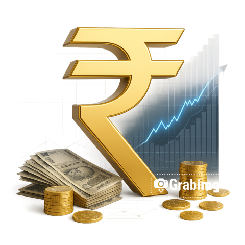 Indian Rupee Symbol and Dummy currency Ai Generated
