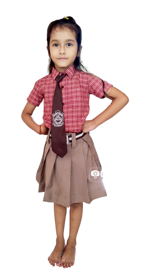 School Girl PNG - Kid in School Dress - Cute Baby Girl 5 years in School Dress PNG Image